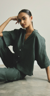 Bay Linen Shirt - Forest