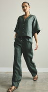 Robin Linen Pant - Forest