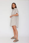 Apex Dress - Taupe Stripe