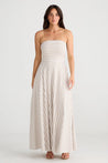 Thandie Strapless Dress - Latte Stripe