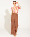 One & Only High Waisted Flared Pant - Mocha
