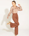One & Only High Waisted Flared Pant - Mocha