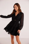 Amy Long Sleeve Mini Dress - Black