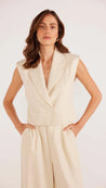 Everly Boxy Blazer Vest - Cream