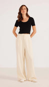 Everly Wide Leg Pant - Cream