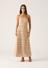 Daniela Textured Midi Dress - Almond