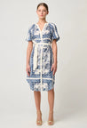 Bijou Placement Print Dress - Ink Fle