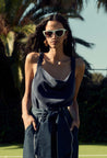 Delray Reversible Cowl & V Neck Cami - Navy