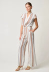 Dynasty Linen Viscose Pant - Cayman Stripe